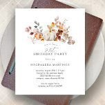 Papier BUDGET 21e anniversaire Citrouille Automne Fleurs<br><div class="desc">Moderne et élégant citrouille blanc et fleurs d'automne design floral. La palette d'aquarelle douce est un mélange sophistiqué de rose tendre et de jaune et de marron doré foncé et riche. Les feuilles d'automne entourent le citrouille blanc pour un spectacle spécial d'automne. Parfait pour votre fête d'anniversaire d'automne.</div>