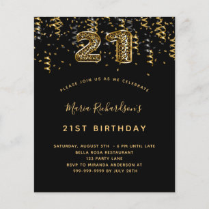 Papier Budget 21e anniversaire de la fête léopard d'or no