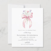 Papier BUDGET 21e anniversaire Fleur sauvage rose Bow Inv (Devant)