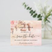 Papier Budget 21e anniversaire pampas rose save the date (Debout devant)