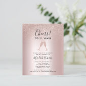 Papier Budget 21e anniversaire Parties scintillant Blush  (Debout devant)