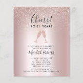 Papier Budget 21e anniversaire Parties scintillant Blush  (Devant)