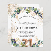 Papier Budget 21e anniversaire parties scintillant de ver (Devant / Derrière)