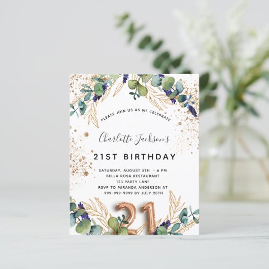 Papier Budget 21e anniversaire parties scintillant de ver (Debout devant)