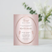Papier Budget 21e Anniversaire Rose Invitation Champagne (Debout devant)