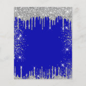 Papier Budget 21e anniversaire royal bleu argent parties (Dos)