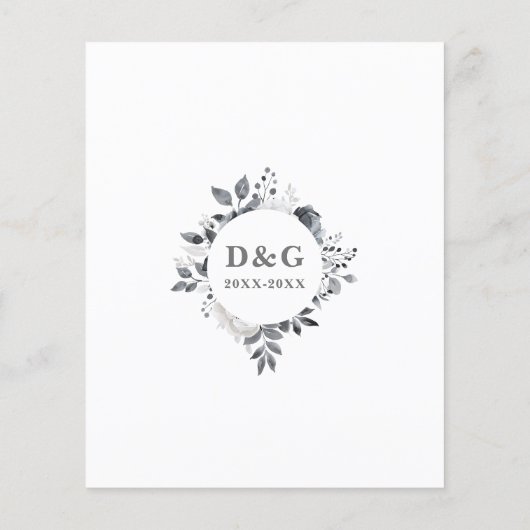 Papier Budget 25e anniversaire du Mariage Invitation flor (Dos)