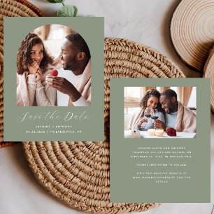 Papier Budget 2-Photo Arche Boho Vert Sauge Enregistrez l