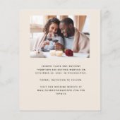 Papier Budget 2-Photo Boho Arch Beige Enregistrer la date (Dos)