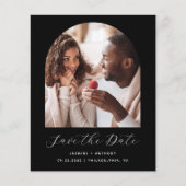 Papier Budget 2-Photo Boho Arch noir Enregistrer la date (Devant)