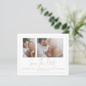 Papier Budget 2 Photo Champagne Gold Mariage Date de sauv (Debout devant)