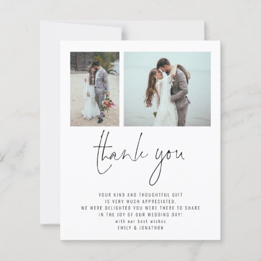 Papier Budget 2 Photo Code QR Mariage Merci (Devant)