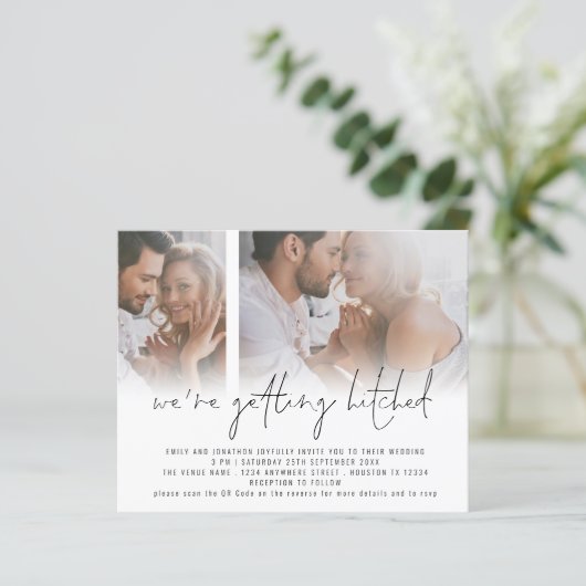 Papier Budget 2 Photo Code QR Mariage Prend le Nœud (Debout devant)