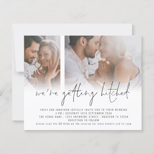 Papier Budget 2 Photo Code QR Mariage Prend le Nœud (Devant)