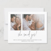 Papier Budget 2 Photo Elle A Dit Oui Fiançailles Annonce (Devant)