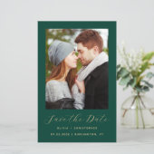 Papier Budget 2-Photo Emerald Gold Enregistrer la date (Debout devant)