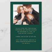 Papier Budget 2-Photo Émeraude Or Save the Date (Dos)