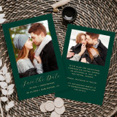 Papier Budget 2-Photo Émeraude Or Save the Date