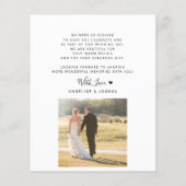 Papier Budget 2 photo moderne typographie mariage merci (Dos)