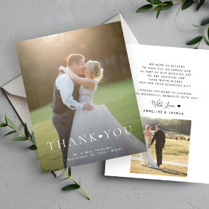 Papier Budget 2 photo moderne typographie mariage merci