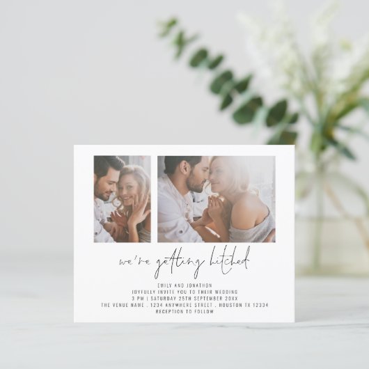 Papier Budget 2 Photo Obtention de Faire-part de mariage (Debout devant)