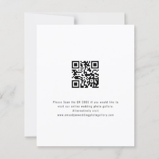 Papier Budget 2 Photo QR Code Love Merci Mariage (Dos)