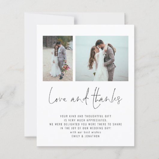 Papier Budget 2 Photo QR Code Love Merci Mariage (Devant)