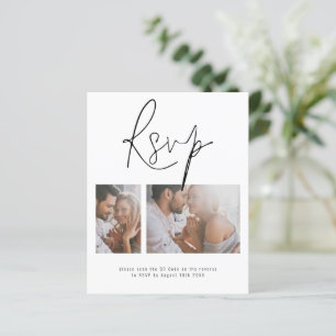 Papier Budget 2 Photo QR Code Mariage en ligne RSVP Enc
