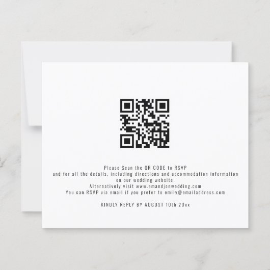 Papier Budget 2 Photo QR Code Obtenir un Mariage haché (Dos)