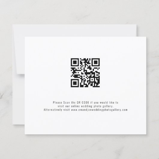 Papier Budget 2 Photo QR Code Script Mariage amour Merci (Dos)