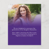 Papier Budget 2 photo Yellow Purple 2023 Grad Annonce (Dos)