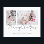 Papier Budget 2 Photos 2026 Calendrier Joyeux Noël<br><div class="desc">Budget Modern 2 Photos Family Script 2026 Calendrier Joyeux Noël. Un prix budgétaire inférieur 4, 5 x 5, 6 "alternative sur 110lbs, semblable en épaisseur à une carte postale. Il y a UN par feuille. Remplacez simplement les deux exemples de photos par les vôtres et personnalisez avec votre salutation et...</div>