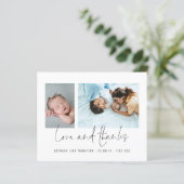 Papier Budget 2 Photos Amour Remerciements Faire-part de (Debout devant)