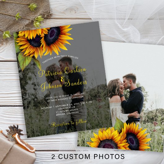 Papier Budget 2 photos automne faire-part de mariage tour