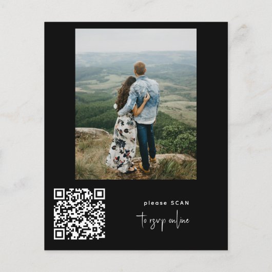 Papier Budget 2 photos faire-part de mariage de script QR (Dos)