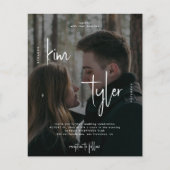 Papier Budget 2 photos faire-part de mariage de script QR (Devant)