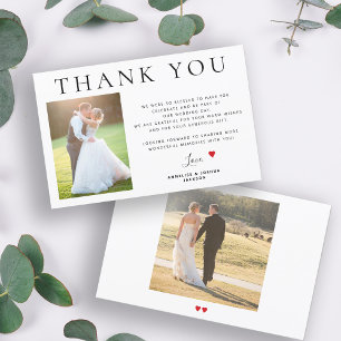 Papier Budget 2 photos simple mariage moderne merci