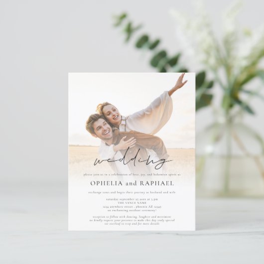 Papier Budget 2 Photos superposer le Faire-part de mariag (Debout devant)