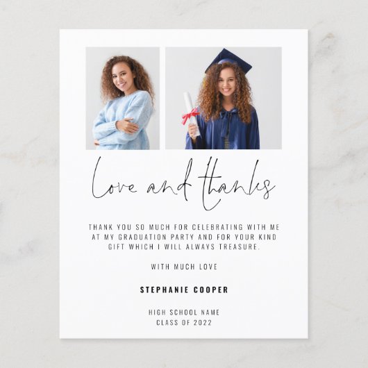 Papier Budget 2 Script photo 2024 Merci de graduation (Devant)