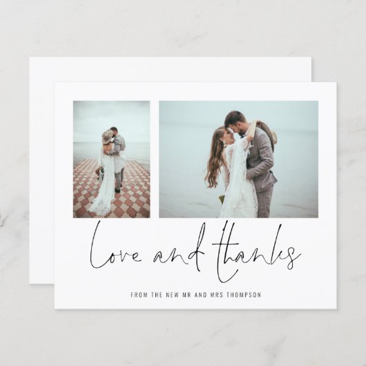 Papier Budget 2 Script Photo Mariage Amour Et Merci (Devant / Derrière)