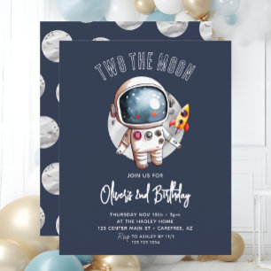 Papier Budget 2e Deux La Lune Invitation Anniversaire