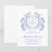 Papier BUDGET 30e anniversaire Bleu crête florale (Devant / Derrière)