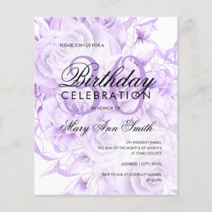 Papier Budget 30e anniversaire Floral Purple Invitation