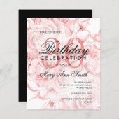 Papier Budget 30e anniversaire Floral Rose Invitation or (Devant / Derrière)