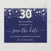 Papier Budget 30e anniversaire marine bleu argent date de (Devant)