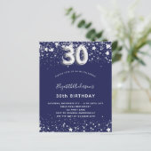 Papier Budget 30e anniversaire marine bleu argent invitat (Debout devant)