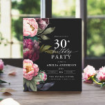 Papier Budget 30e anniversaire Moody Floral Invitation<br><div class="desc">Célébrez votre jalon avec une invitation moderne moody 30th anniversaire avec de riches fleurs bordeaux et rousses. Ce design élégant allie des tons profonds et dramatiques avec des accents doux et romantiques, parfaits pour créer une atmosphère sophistiquée et accueillante. L'étonnant aménagement fleuri apporte une touche de luxe, tandis que l'aménagement...</div>