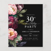 Papier Budget 30e anniversaire Moody Floral Invitation (Devant)