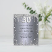 Papier Budget 30e anniversaire parties scintillant argent (Debout devant)