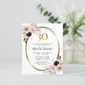 Papier Budget 30e anniversaire Rose Invitation Gold Party (Debout devant)